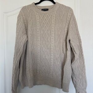 J Crew Men's Beige Cable Knit Sweater